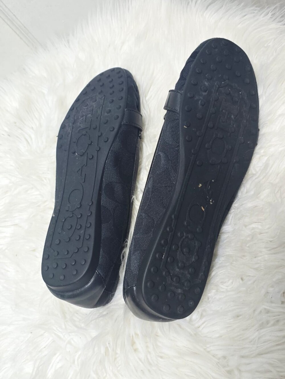 Coach Signature Jacquard Women Black Flats Shoes Loafers Sz 10B - Picture 6 of 8